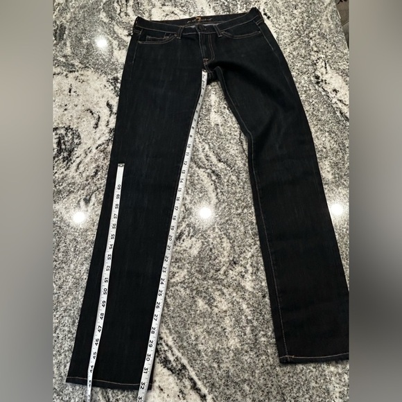 7 FOR ALL MANKIND ROXANNE JEANS Size 27 NAVY SLEEK CLASSIC POLISHED TIMELESS - Picture 7 of 10